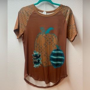 NWT Womans S Crazy Train Fall themed Tee
